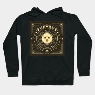 Medieval Symbol of Sun with Phases of Moon and Planets Hoodie